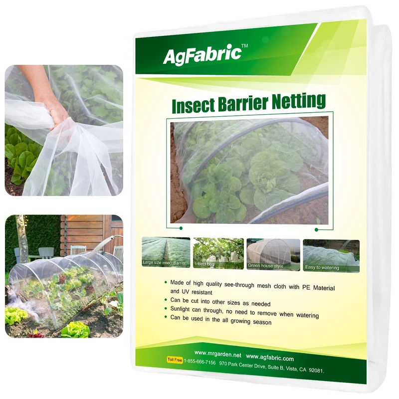 Agfabric 4'x100' Bug Net Insect Bird Netting, Garden Netting Protect Plants Fruits Flowers Against Bugs, Birds & Squirrels, White