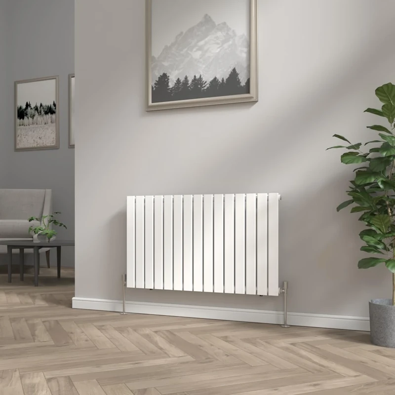 NRG Modern Radiator White 600x1020mm Single Flat Panel Heater Interior Designer Horizontal Bathroom Radiators