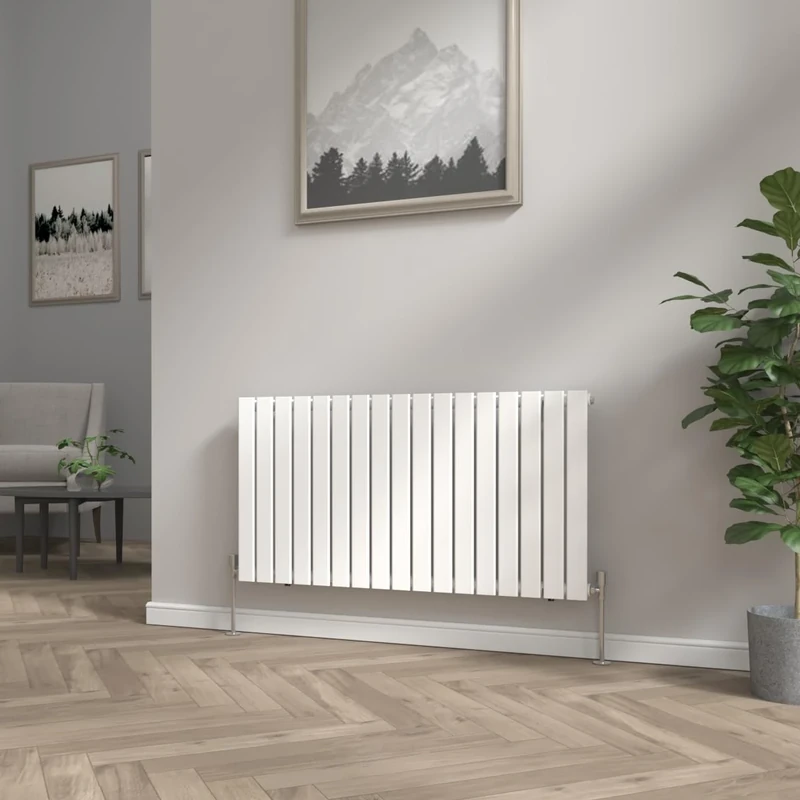 NRG Modern Radiator White 600x1156mm Single Flat Panel Heater Interior Designer Horizontal Bathroom Radiators