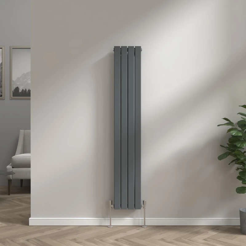NRG Modern Anthracite Flat Double Panel Designer Radiator for Bathroom Living Room and Kitchen 1600mm x 272mm
