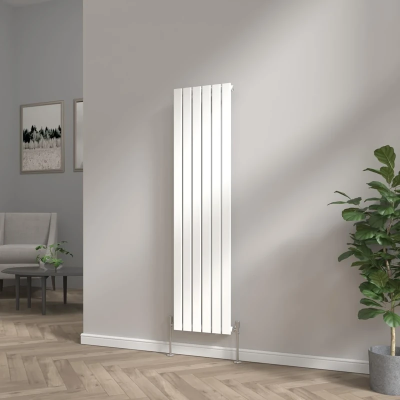 NRG 1600 x 408mm Bathroom Vertical Radiator Gloss White Single Flat Panel Tall Upright Central Heating Rad