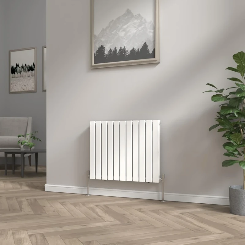 NRG Modern Radiator White 600x748mm Doube Flat Panel Heater Interior Designer Horizontal Bathroom Radiators