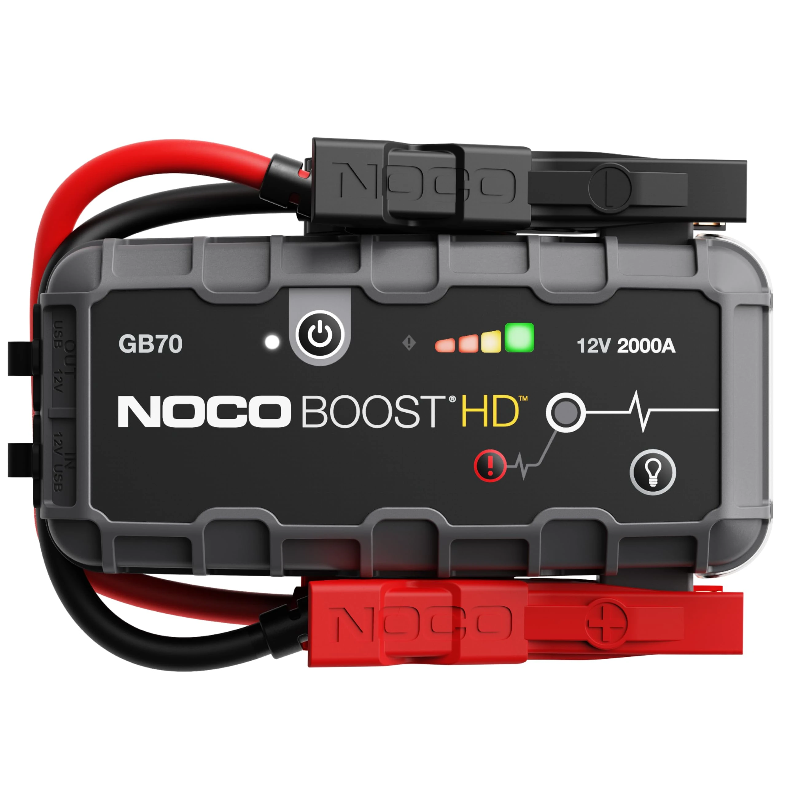 NOCO Boost GB70: 2000A UltraSafe Jump Starter Power Pack – 12V Car Battery Booster, Portable Power Bank & Jump Leads - For 8.0L Petrol and 6.0L Diesel Engines