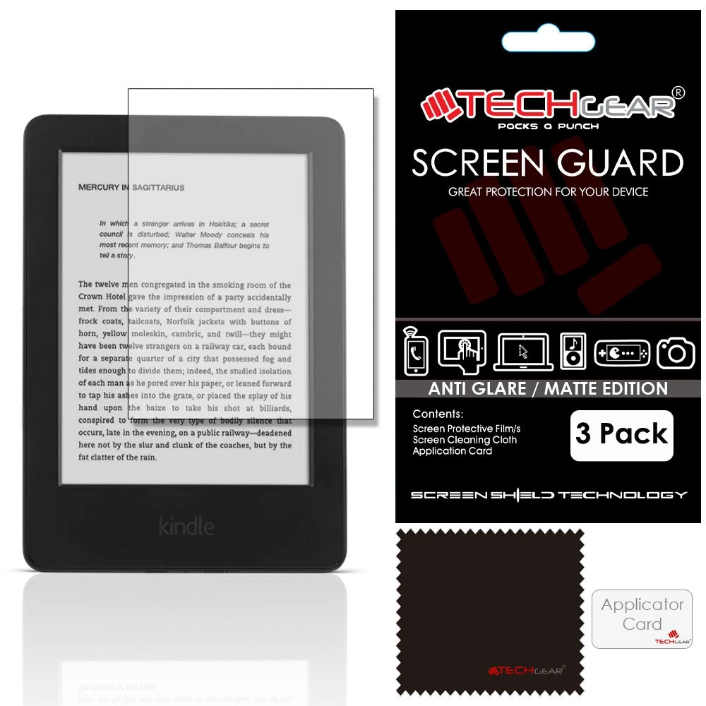 TECHGEAR [Pack of 3] MATTE ANTI-GLARE for Amazon Kindle 6" Screen Protectors with Cleaning Cloth & Application Card Compatible with Amazon Kindle 6" (2014-2024)