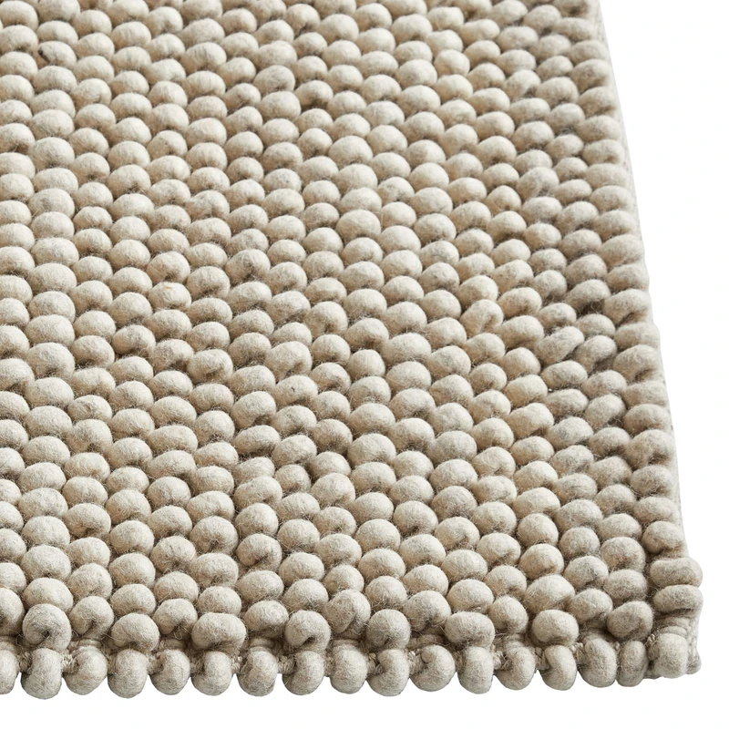 HAY Peas 501183 Hand-Woven Rug from 100% Virgin Wool in Soft Grey Dimensions 200 cm x 140 cm - Image 1