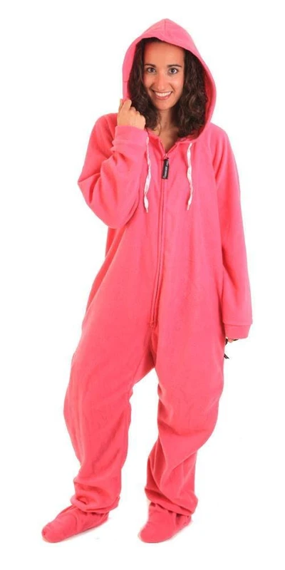 Forever Lazy Footed Adult Onesie - Really Pinkin Tired - XXL
