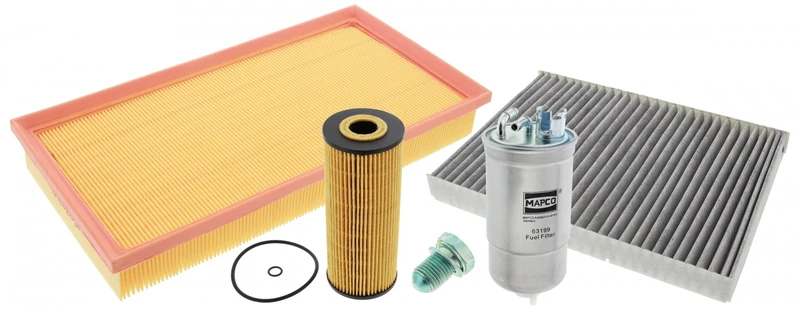 Mapco 68903 Inspection Package Oil Filter Air Filter Cabin Filter Fuel Filter Oil Drain Plug