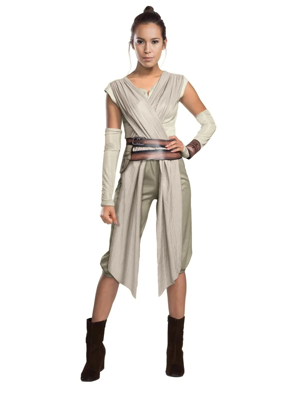 Rubies 3810668 - Rey Deluxe Adult Costume, Beige, M Halloween, World Book Day