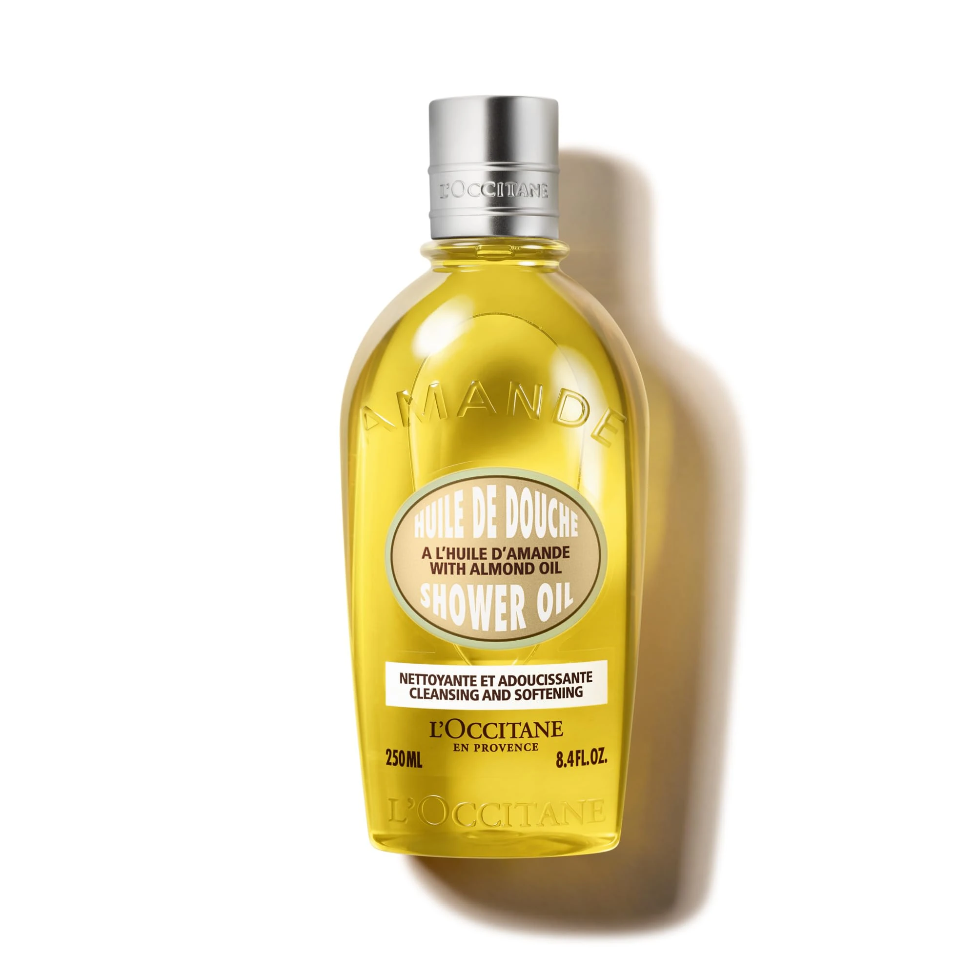 L'OCCITANE Almond Shower Oil 250ml, Hydrating & Nourishing Body Wash, Vegan & 99% Biodegradable, Luxurious Moisturizing Cleanser for Soft, Smooth Skin, Ideal for Dry & Sensitive Skin