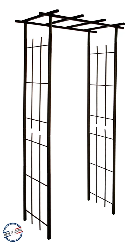 Louis Moulin 3046 Narrow Square Tube Pergola for Climbing Plants Aged Iron 97 x 40 x 198 cm