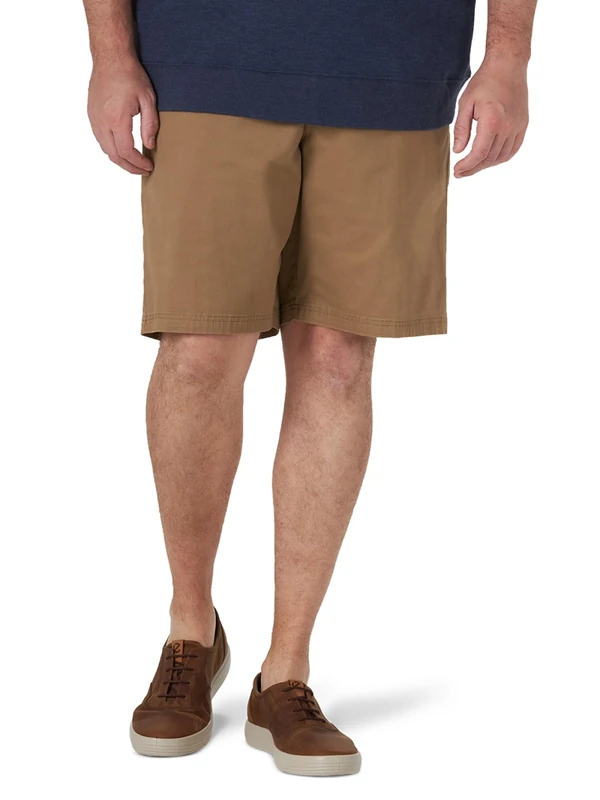 Lee Men's Extreme Motion Flat Front Short, Original Khaki, Small