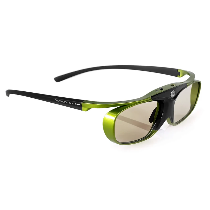 Hi-SHOCK DLP Pro Lime Heaven | DLP Link 3D Active Glasses for 3D DLP Projectors from Acer, BenQ, Optoma, Viewsonic | comp. with PPA5610 / E4W [96-200 Hz | rechargeable battery | 32g]