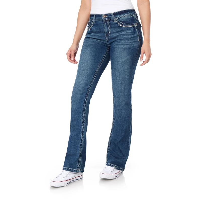WallFlower Womens Juniors Classic Legendary Stretch Bootcut Denim Jeans 1 Katy - Image 1