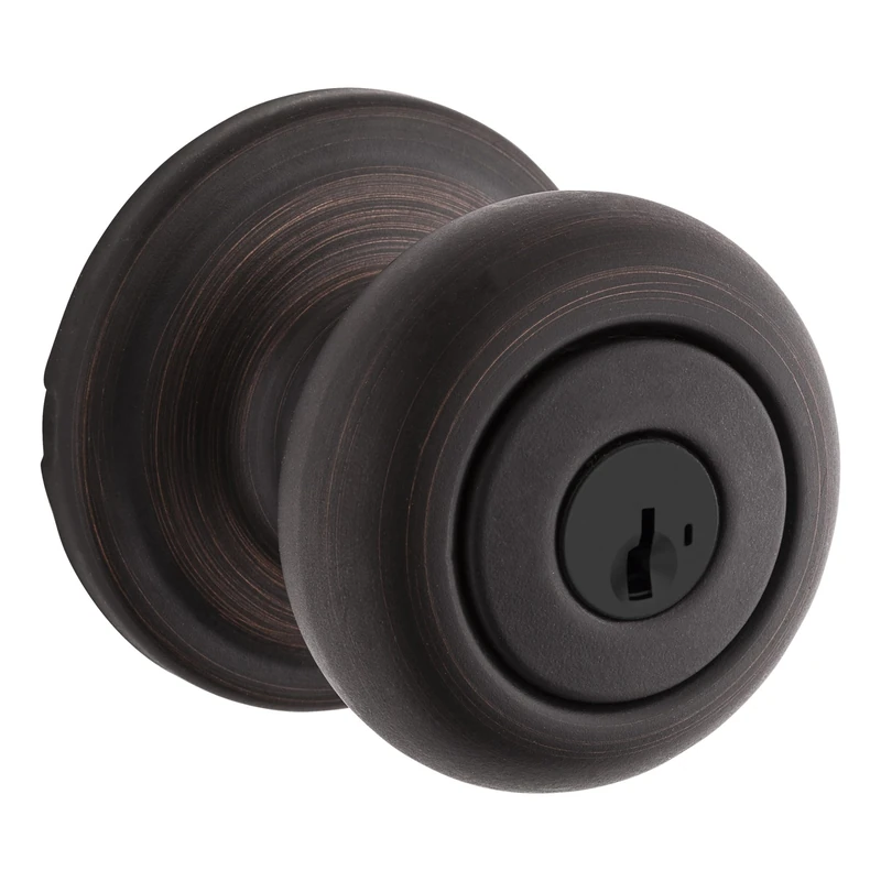 Kwikset 97402-794 Hancock Keyed Entry Knob Featuring SmartKey in Satin Nickel