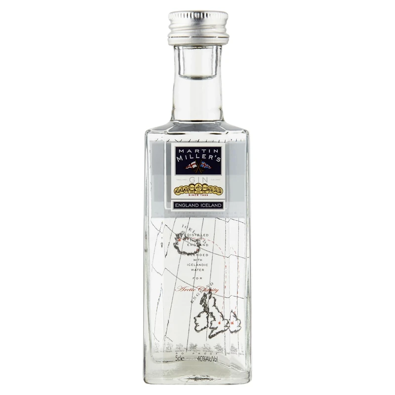 Martin Millers Original Gin Miniature - Super Premium Gin, Icelandic spring water, Distilled in England - 40 percent ABV 5cl Bottle (0.05L)