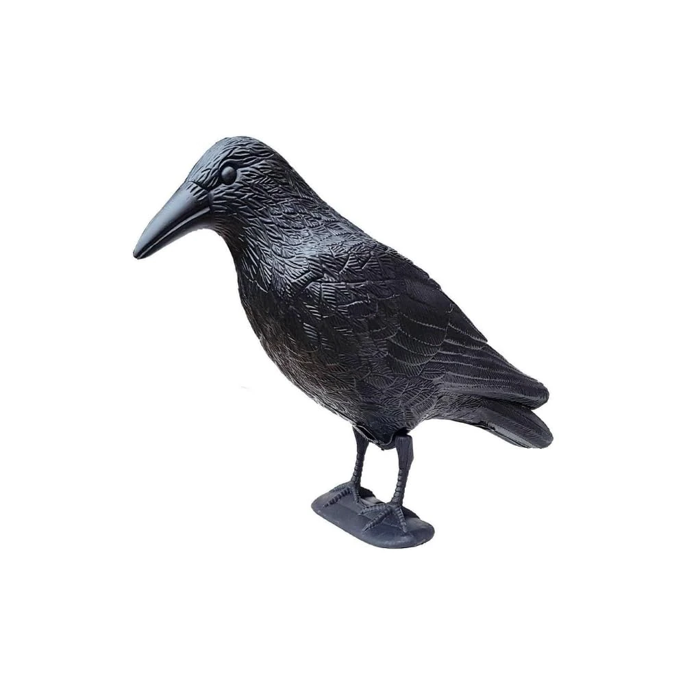 HHH Hunting Black Crow Pigeon Deterrent For Gardens Weatherproof And Durable ABS Bird Scarers For Gardens Pigeon Magpie Seagull Deterrent Highly Detailed Bird Deterrent Products Birds Scarer