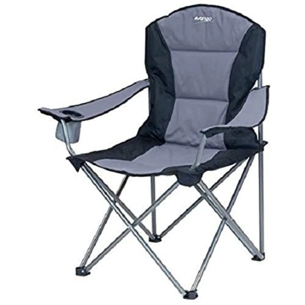 Vango Goliath X-Large Padded Camping Chair for Adults [Amazon Exclusive], Extra Wide Seat with Insulated Drinks Holder, Folding Garden Chair for Outdoors, Fishing, Beach