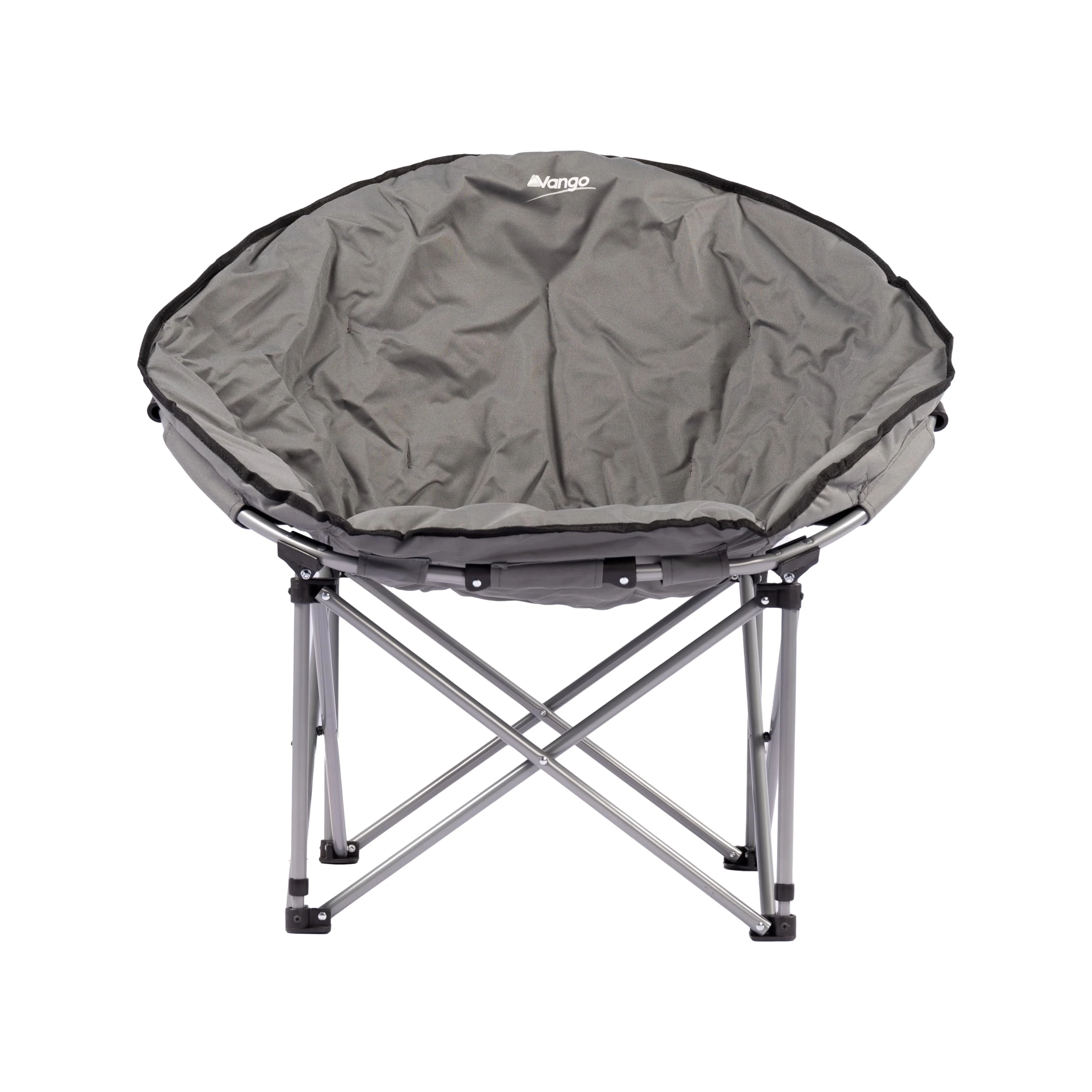 Vango Lunar Moon Chair for Adults (Amazon Exclusive), Extra Spacious, Folding Camping Chair, Heavy Duty Frame, Padded Saucer Shape for Garden, Fishing, Festivals