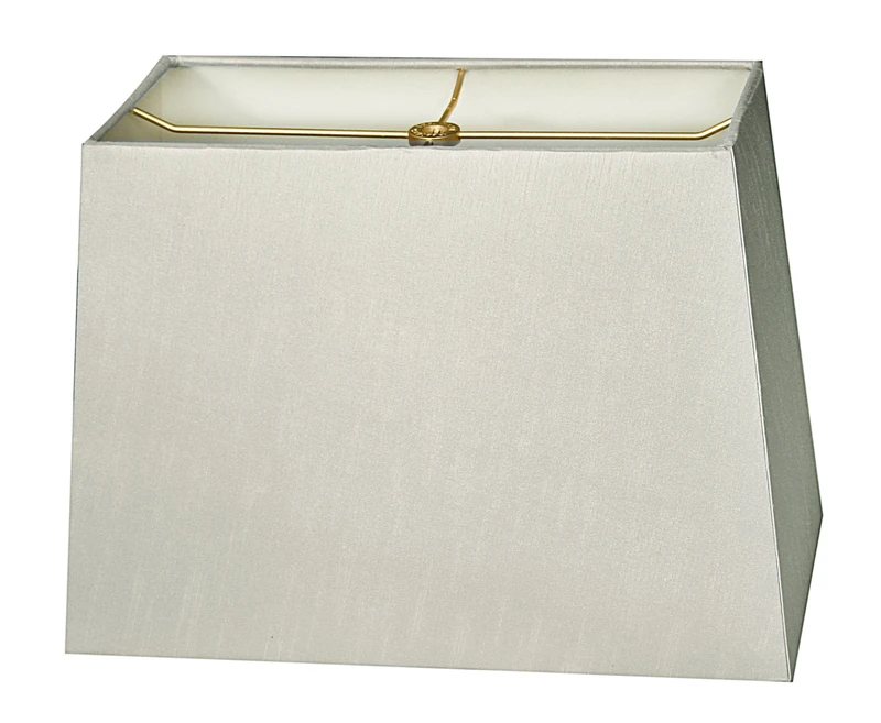 Royal Designs Rectangle Hard Back Lamp Shade, Gray, (6x12) x (8x14) x 10