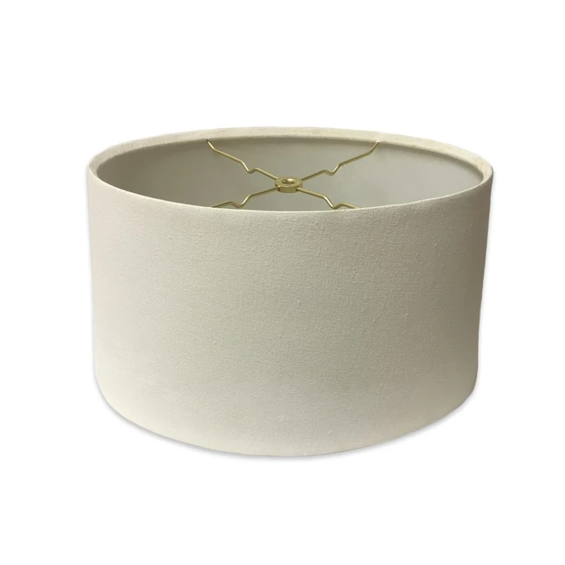 Royal Designs Shallow Oval Hardback Lamp Shade, Linen Eggshell, 12 x 14 x 8.5