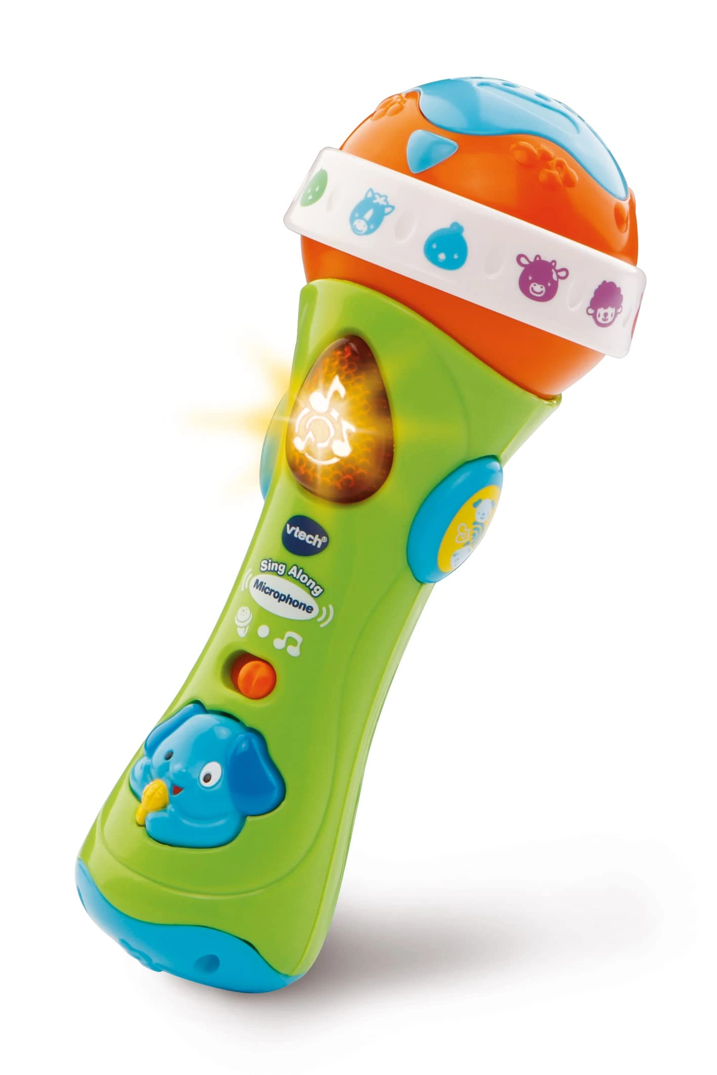 VTech Sing Along Microphone for Kids, Toddler Toy Microphone with Amplified Voice Effect and Animal Sounds, Educational Toys for Boys and Girls 1, 2, 3+ Year Olds, 78763, English Version