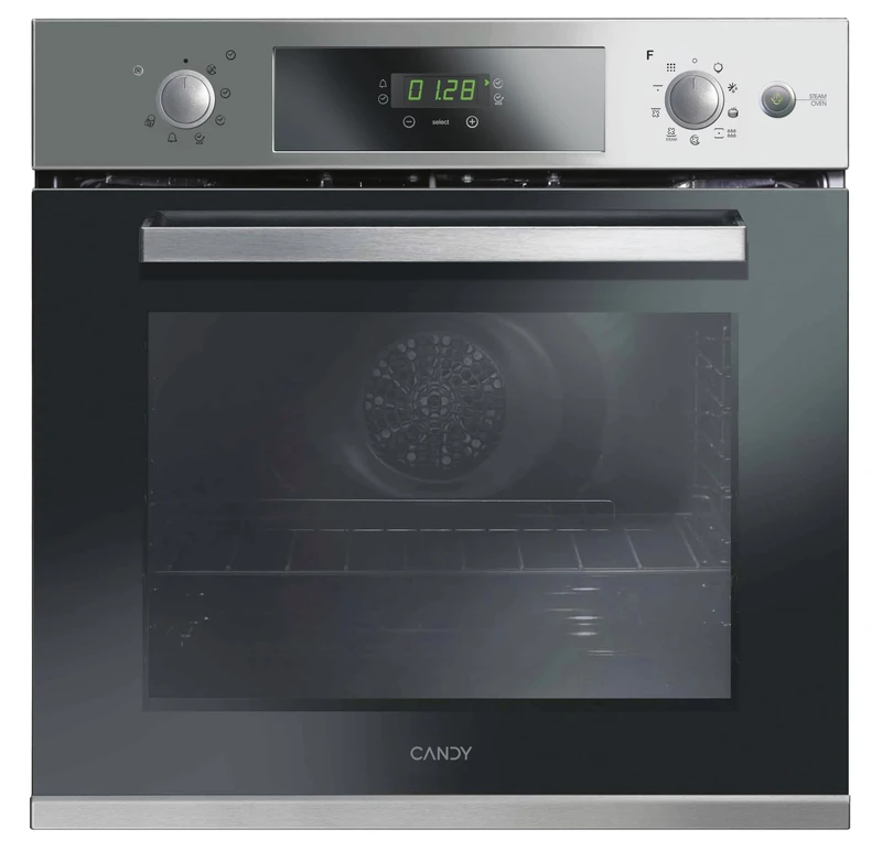 Candy FCPKS 826 XL/E – Multifunction Oven – 70L – Steam Function – Aqualite & Pyroltic Cleaning – 3 Resistors – Stainless Steel – Class A, Grey, 595 x 546 x 580 mm