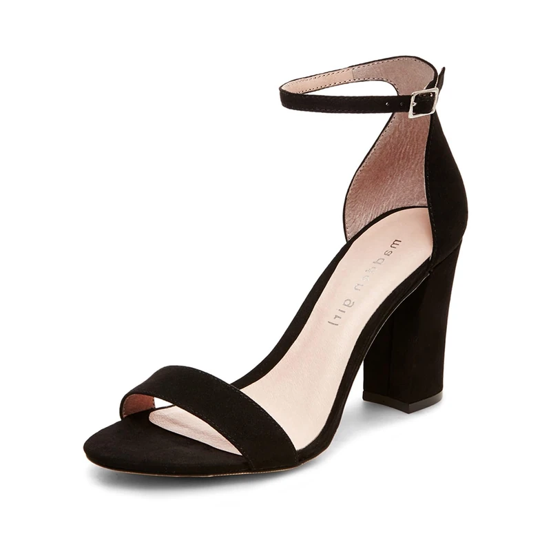 Madden Girl Women's Beella Heeled Sandal, Black Fabric, 5.5 UK