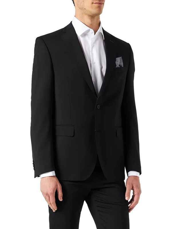 CARL GROSS Men's Fletcher Ss Suit Jacket, Black (Black 90), 34R - Image 1
