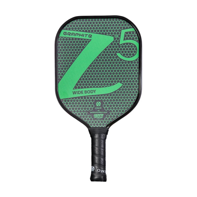 ONIX Graphite Z5 Pickleball Paddle (Graphite Carbon Fiber Face with Rough Texture Surface, Cushion Comfort Grip and Nomex Honeycomb Core for Touch, Control, and Power),Green