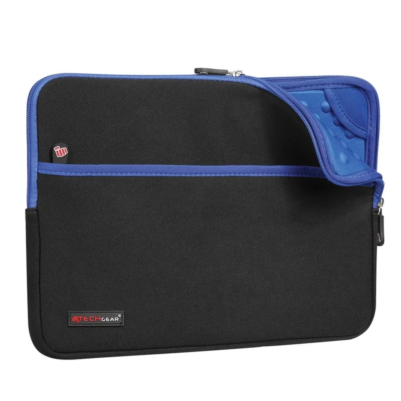 TECHGEAR Neoprene Zipped Sleeve Case Cover 11-13", Anti-Shock Lining fits iPad Pro 13 / Pro 12.9, Samsung Tab S10/S9/S8 Plus S9 FE+ 12.4", Book 12", Surface Pro 11/10/9/8/7, MacBook 13, 11" Laptops