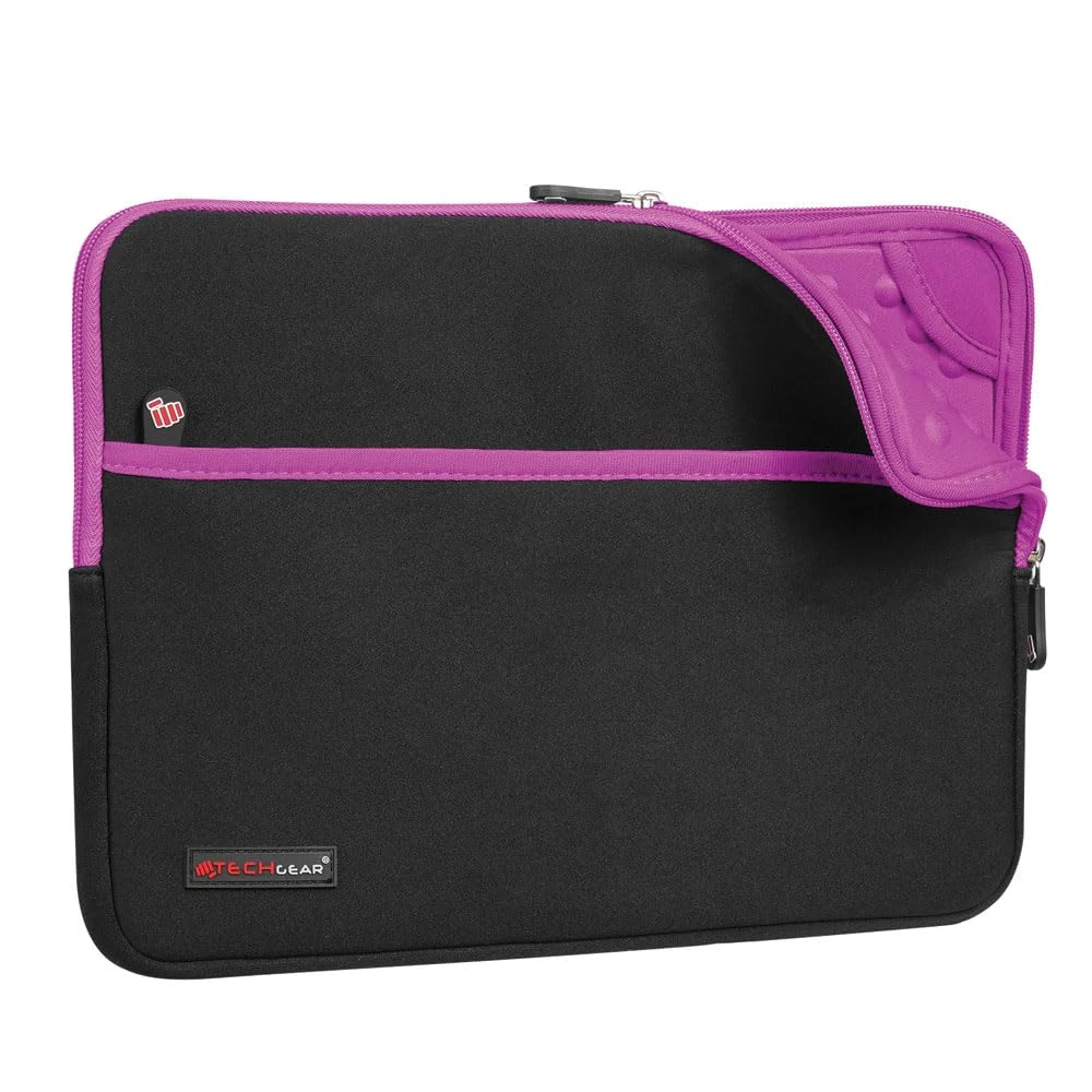 TECHGEAR Neoprene Zipped Sleeve Case Cover 11-13", Anti-Shock Lining fits iPad Pro 13 / Pro 12.9, Samsung Tab S10/S9/S8 Plus S9 FE+ 12.4", Book 12", Surface Pro 11/10/9/8/7, MacBook 13, 11" Laptops