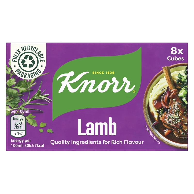 Knorr Lamb Stock Cubes Adds Rich Flavour to Your Dishes Gluten-free Lamb Stock 8x 10 g