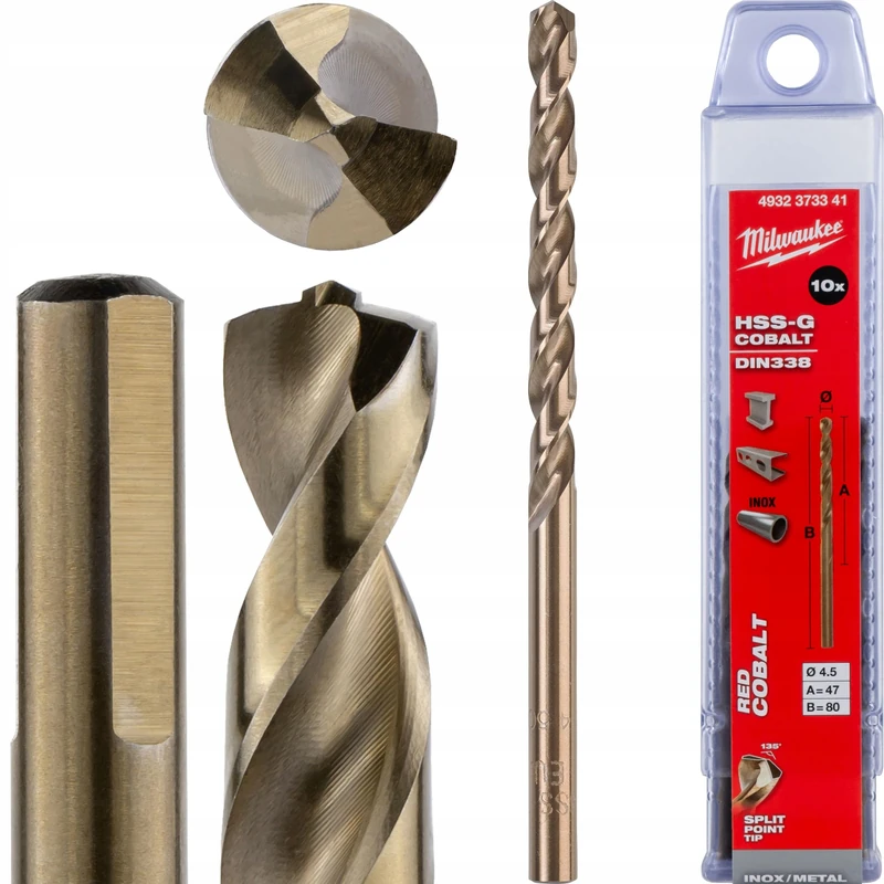 Milwaukee 4932373341 Hss-G Cobalto Din 338, 4.5 mm