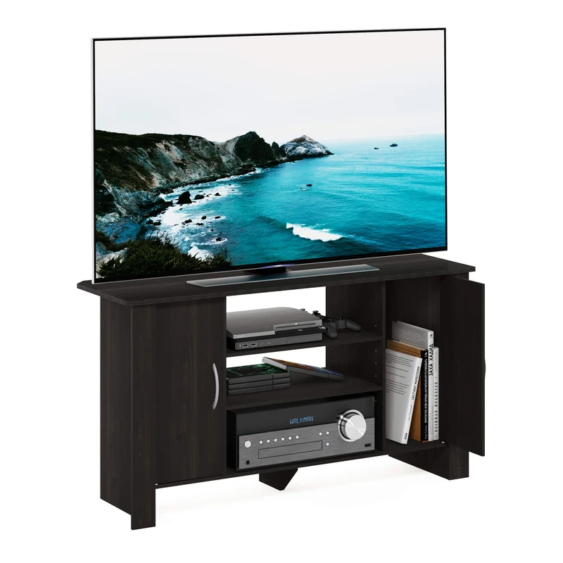 Furinno ECON TV Stand, Entertainment Center, TV Console for TV up to 46 Inch, for Living Room, Bedroom, Espresso