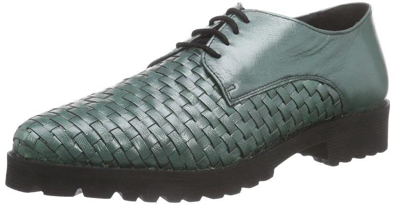 xyxyx Women's Lace Up Derbys, Green Billiarise, 4.5 UK - Image 1