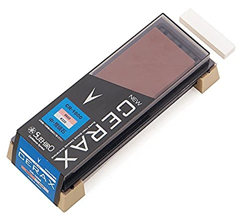 Suehiro New Cerax Double-Sided Sharpening Stone #800 (Red) / #320 (Grey) Made in Japan Maintenance Kitchen Knives Water Stone with Non-Slip Base