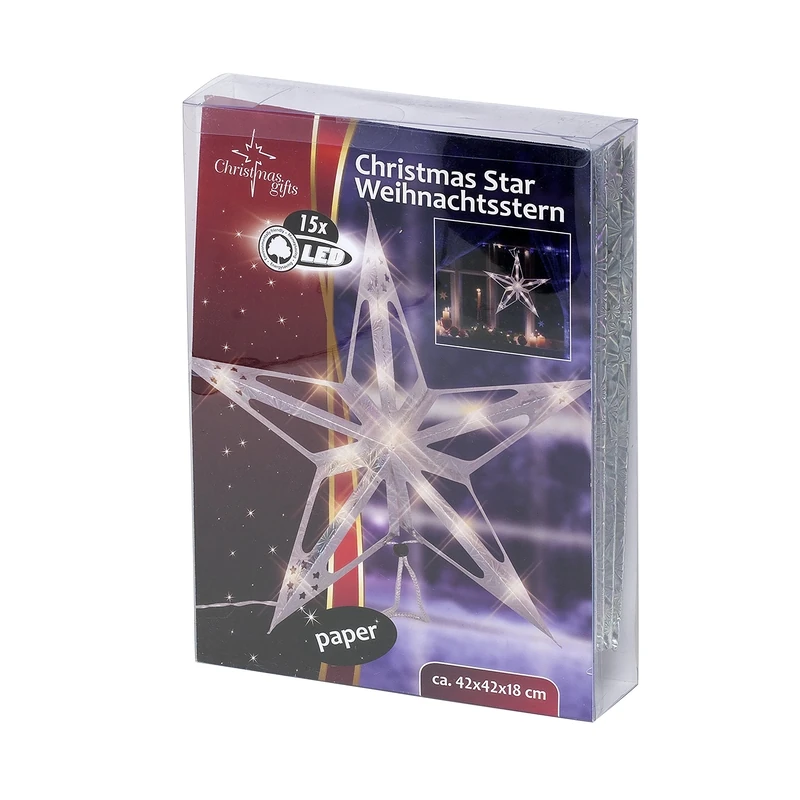 Christmas Gifts Christmas Star Glitter 01794 15 LEDs White 42 x 42 x 18 cm