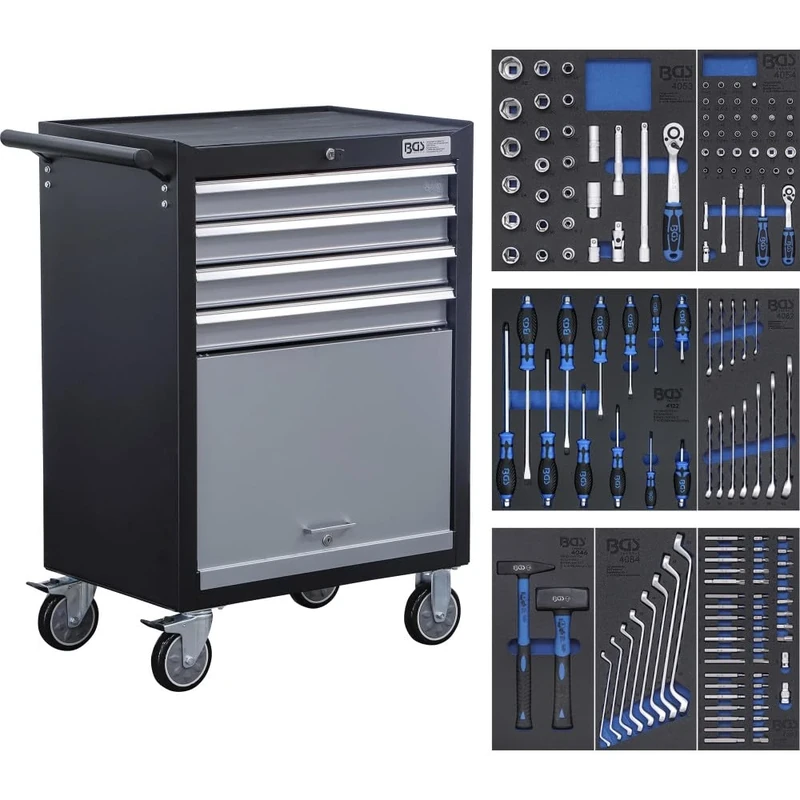 BGS 4086 | Workshop Trolley "Trainee" | 4 Drawers | with 151 Tools