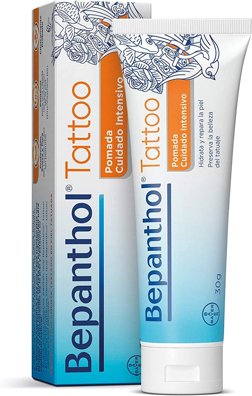 BEPANTHOL Panthenol Cream - Hydrates & Repairs Post-Tattoo Skin - Preserves Tattoo Beauty - 30g - Preservative & Unscented Free