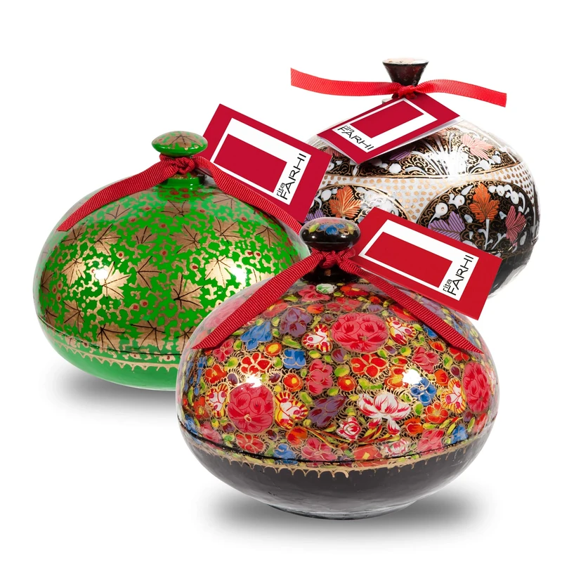 Rita Farhi Milk, Dark & White Chocolate Covered Almonds Handmade Bonbonnière 130g – Luxury Chocolate Gift Box, Palm Oil Free