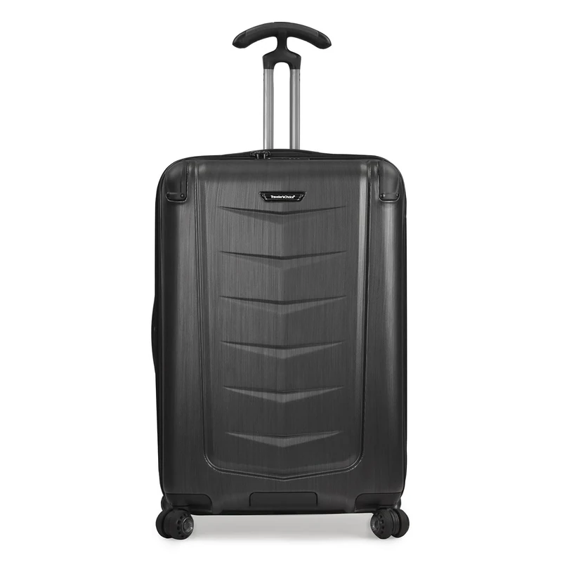 Traveler’s Choice Silverwood Polycarbonate Hardside Expandable Spinner Luggage Case - Brush Metal (26-Inch)