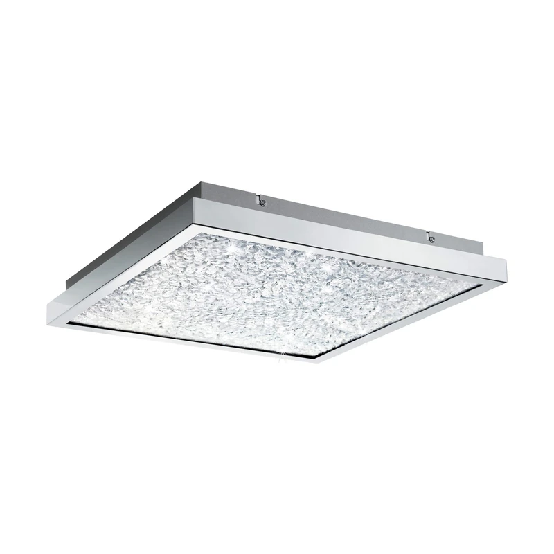 Eglo Cardito LED Crystal Ceiling Light, 1 Bulb Ceiling Light, Material: Steel, Colour: Chrome, Glass: Clear Crystals, Length: 44 x 44 cm