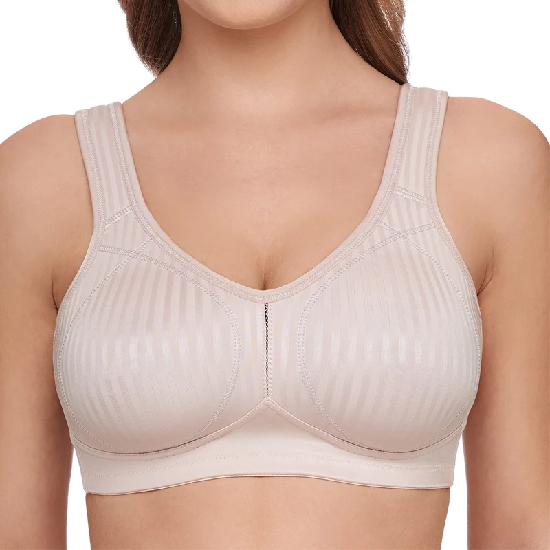 Susa Bra Without Underwire, Cremona Bra with Highly Functional Cut, Non-Wired Bra with Wide Straps for max. Support up to Large Sizes, Brown Nude, 44C