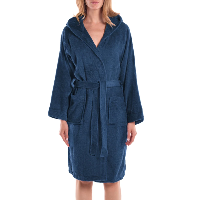 Caleffi Men's Accappatoio Con Cappuccio Minorca Hooded Bathrobe, Indigo, XL