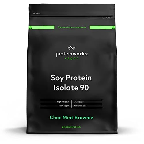 Protein Works Soy Protein 90 (Isolate) Protein Powder | 100% Plant-Based | Low Fat | No Added Sugar | Choc Mint Brownie | 500 g