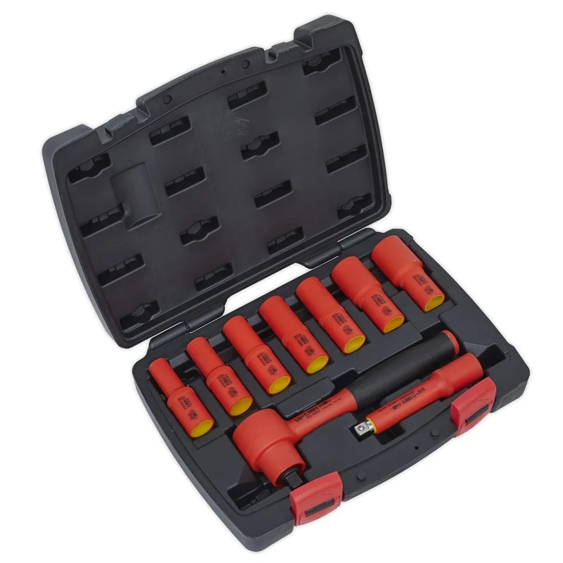 Sealey Ak7942 Insulated Socket Set 9Pc 3/8In Sq Dr 6Pt Walldrive Vde Approved