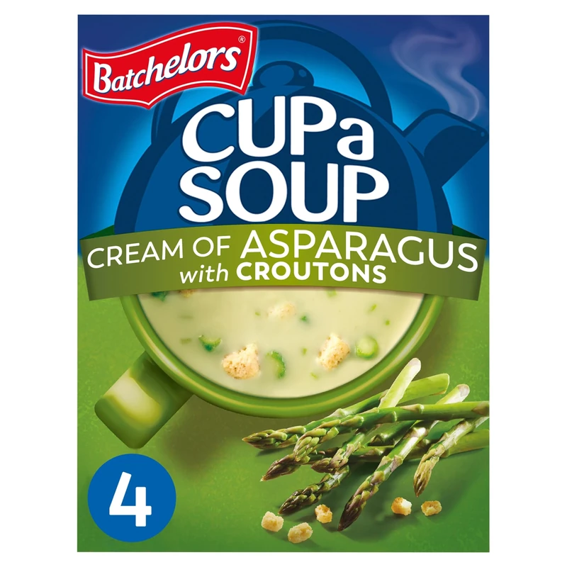 Batchelors Cup a Soup Cream of Asparagus with Croutons Instant Soup, 4 Sachets Per 117 g (Pack of 1)