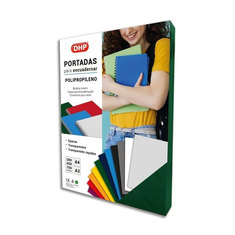 Pack of 100 Polypropylene Binding Cover, 0.45 mm Thick, Format A4, Green