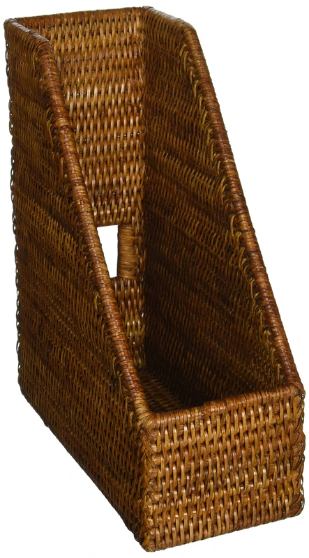 KOUBOO La Jolla Rattan Magazine File, Honey-Brown, Wicker, 26.67 x 11.43 x 30.48 cm