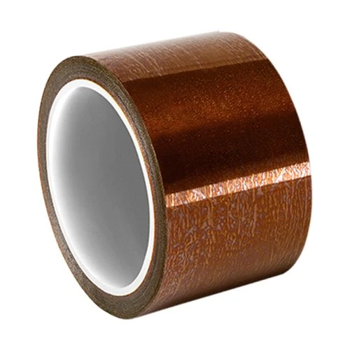TapeCase B-1.8" X 0.5"-2500BC Amber Polyimide/Silicone Tape with Liner and Silicone Adhesive, 6800 Dielectric Strength, 2 mil, 0.5 yd. Length, 1.8" Width (Pack of 2500)